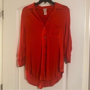 Charming Charlie Red Button Down (S)